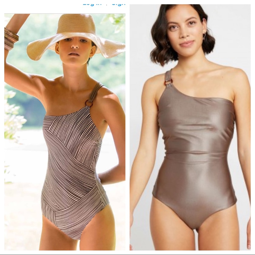 NWT! MaxMara One - Shoulder Reversible Swimsuit